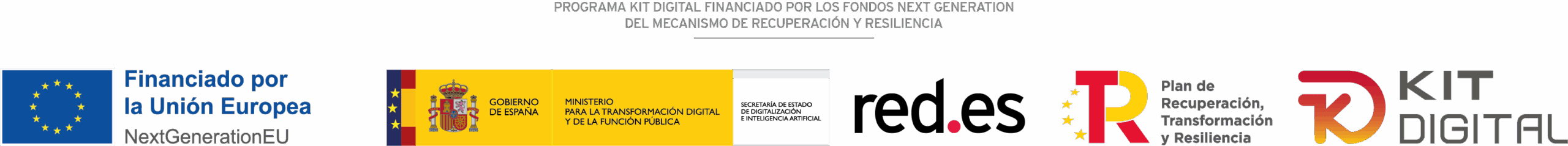Logotipos del programa Kit Digital y organismos financiadores europeos y estatales